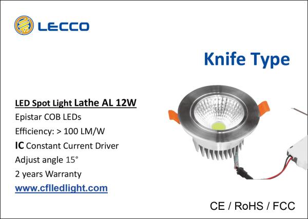 Recessed Led Spot Lamp Blade Type , 10 Watt Led Spotlight 15° Adjust Angle 1000