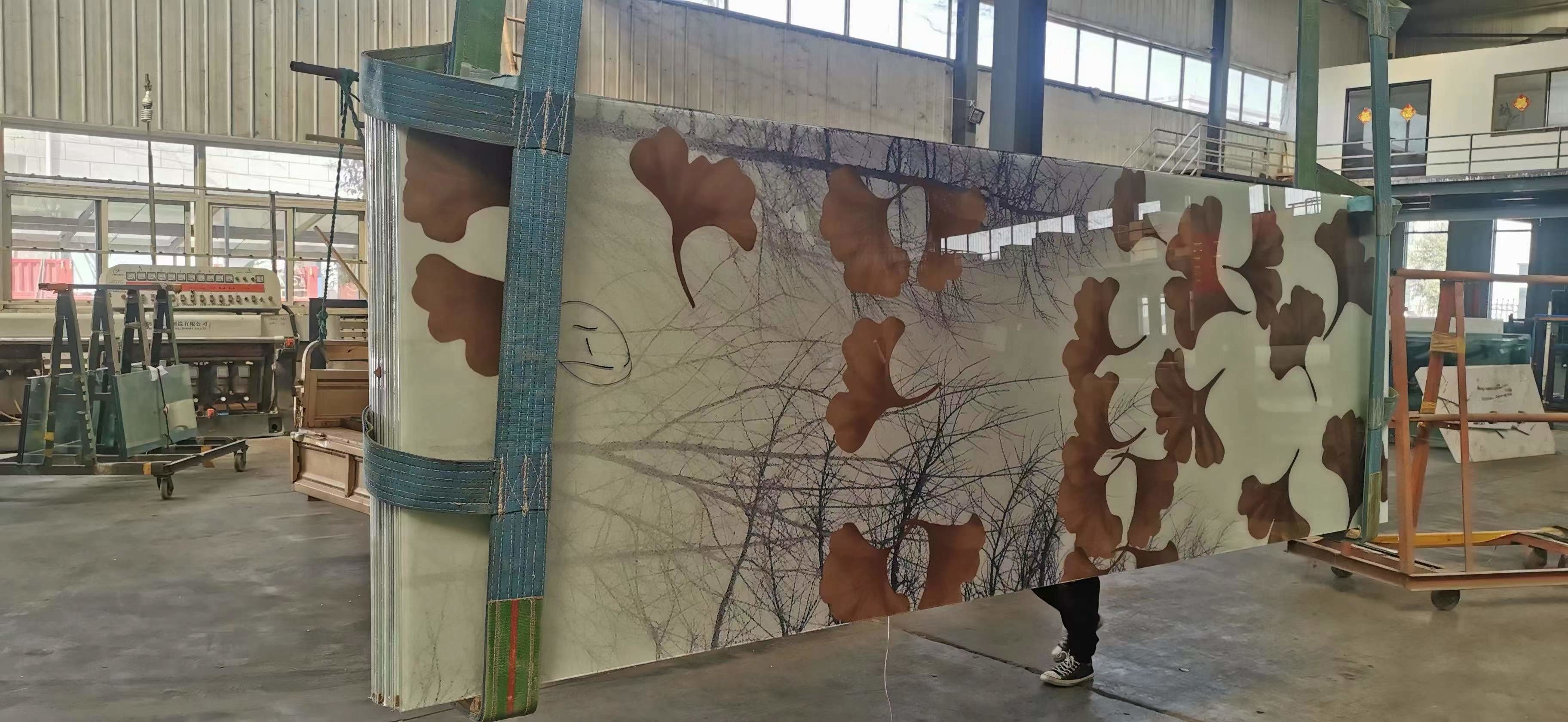 Digital UV Printing Screen Partition Tempered Art Glass Carving Wire Glass