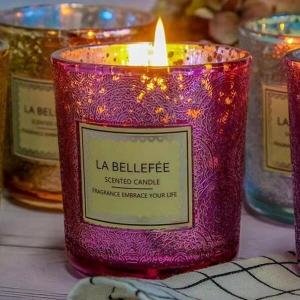 Wholesale 200ml 350ml Color Glass Candle Holder Mercury Pillar Scented Candle Stand from china suppliers