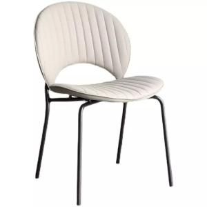 Wholesale Blue Orange Beige PU Dining Chair With Stainless Steel Leg Abrasion Resistance from china suppliers