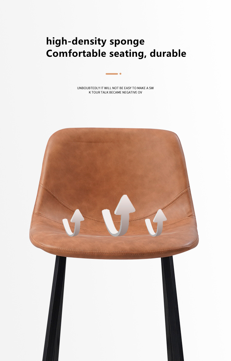 Cafe PU Leather Bar Stools Retro Design Bar Height Stools Orange Black