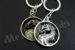 Dragon Designed Zinc Alloy Metal Key Chains Metal Keyrings Antique Gold Silver