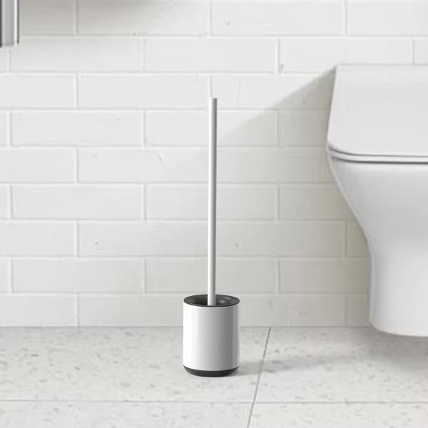 Stainless Steel Anti Finger Print Toilet Brush For Household TPR Bathroom