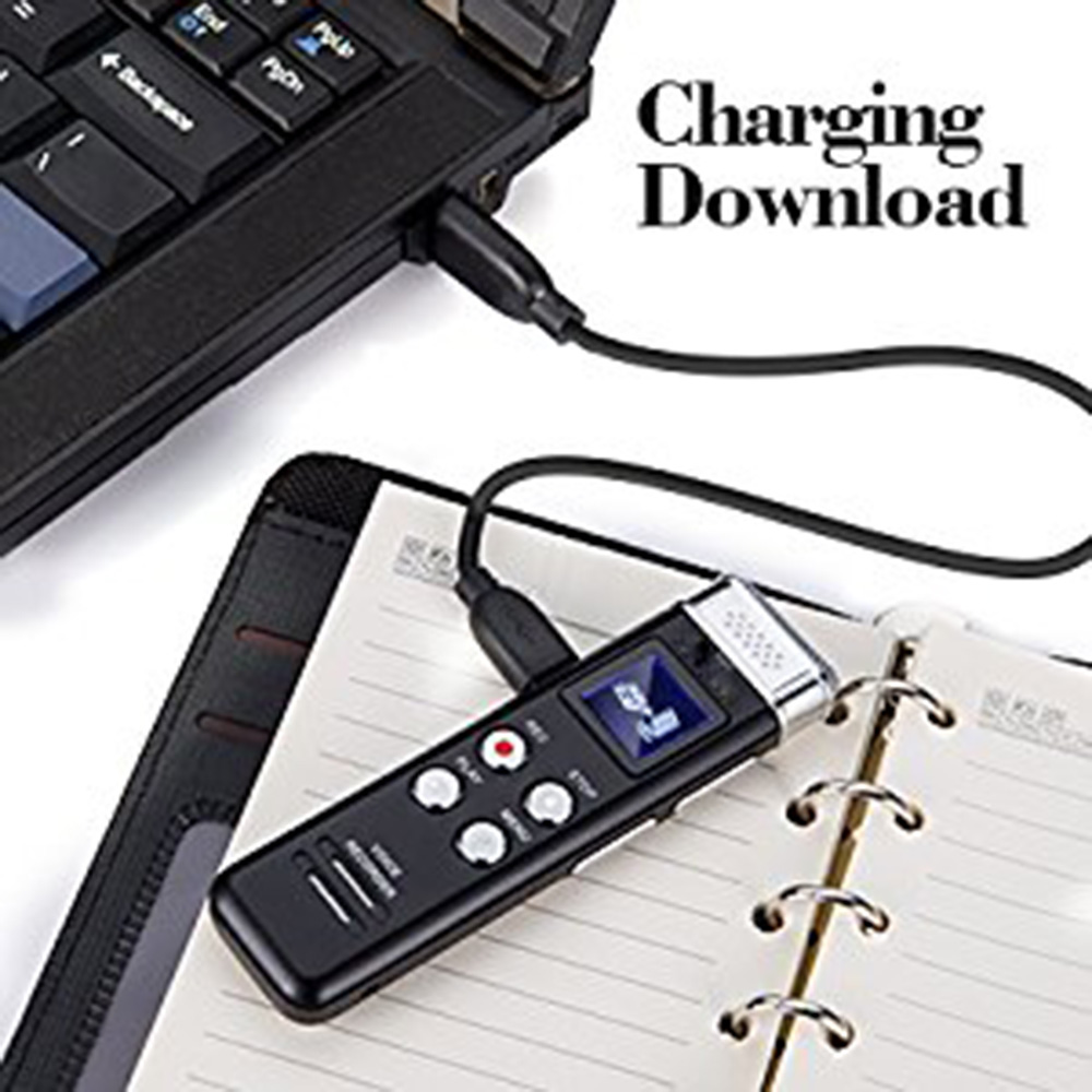 8GB Digital Audio Voice Sound Activated Recorder Dictaphone with MP3 Player / Auto Saving File Every 5 Seconds