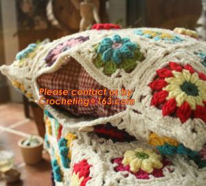 Wholesale 100% Cotton HandMade Crochet Cushion Cover Pillow Cover 25* 45cm Hand Crochet knitting Pas from china suppliers