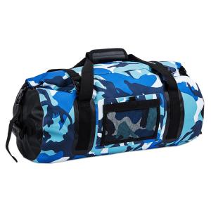 Wholesale Multifunctional Water Resistant Duffel Bag Blue Large Capacity 45L Cylinder Shape from china suppliers