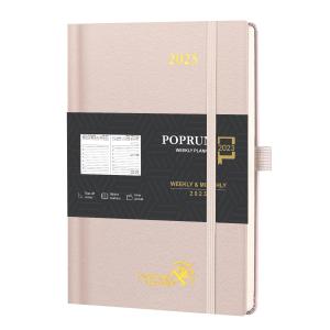 Wholesale Light Pink 2023 Weekly Planner 80GSM Ivory Paper Leatherette Paper from china suppliers