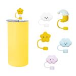 Different Flower Silicone Straw Straw Hat Cap Toppers Covers For Tumbler Cup