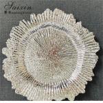 Cheap Wedding Decoration Supplies Acrylic Gold Charger Plate Wedding Plastic