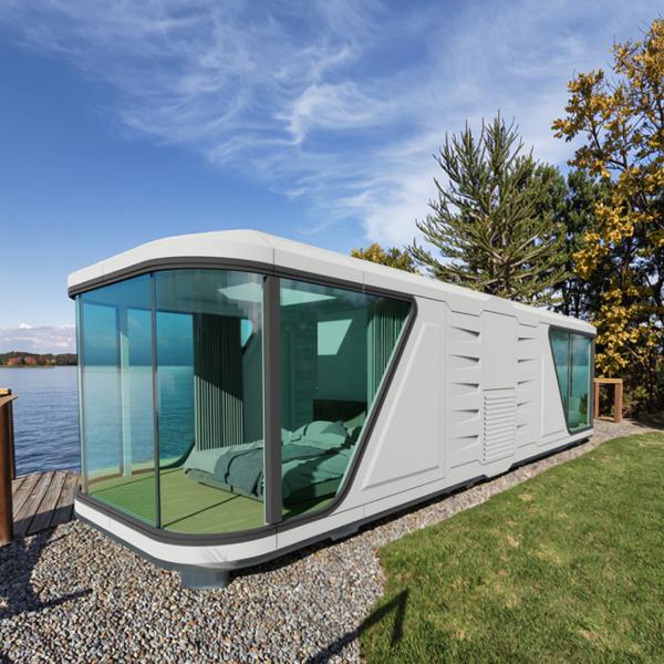 Aluminum Hollow Tempered Glass Doors Windows Capsule House Balcony Quick