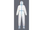 Elastic Waist Hooded Medical Disposable Protective Coveralls