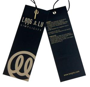Wholesale Gold Eyelet 400g Artpaper Gold Logo Clothing Hangtags For Lady Garments Matt Coat from china suppliers