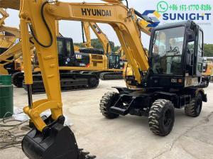 Wholesale Hyundai 60W-7 Used Wheel Excavator 6 Ton Mini Agricural Excavator Hyundai 60W-7 Construction Building Machinery from china suppliers