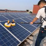 Double-Disc Spin Brush for Cleaning Car Windows in Photovoltaic Station Window