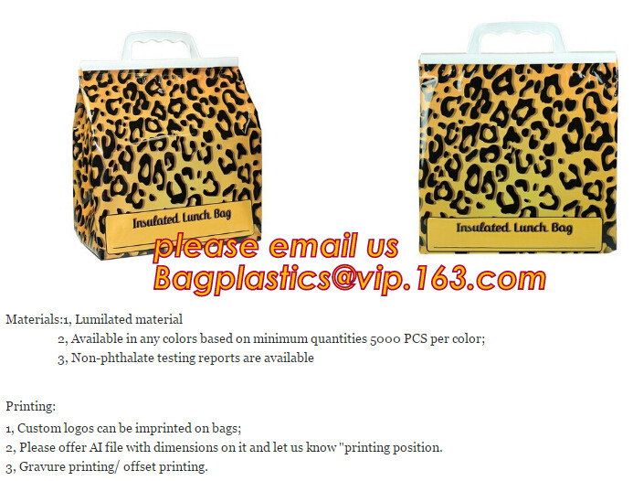 Reusable aluminium foil thermal insulation material cooler bag for picnic with Strapping tape closureRecycled PP Woven Plast