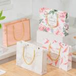 Custom Logo Ivory Board Wedding Candy Souvenir Gift Packaging Paper Bags at