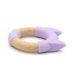 Purple Silicone Beech Wood BPS BPA Free Funny Teething Toys