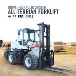 3.5 Ton Red Off Road Four Wheel Drive Vehicles 3500kg Construction Site Forklift