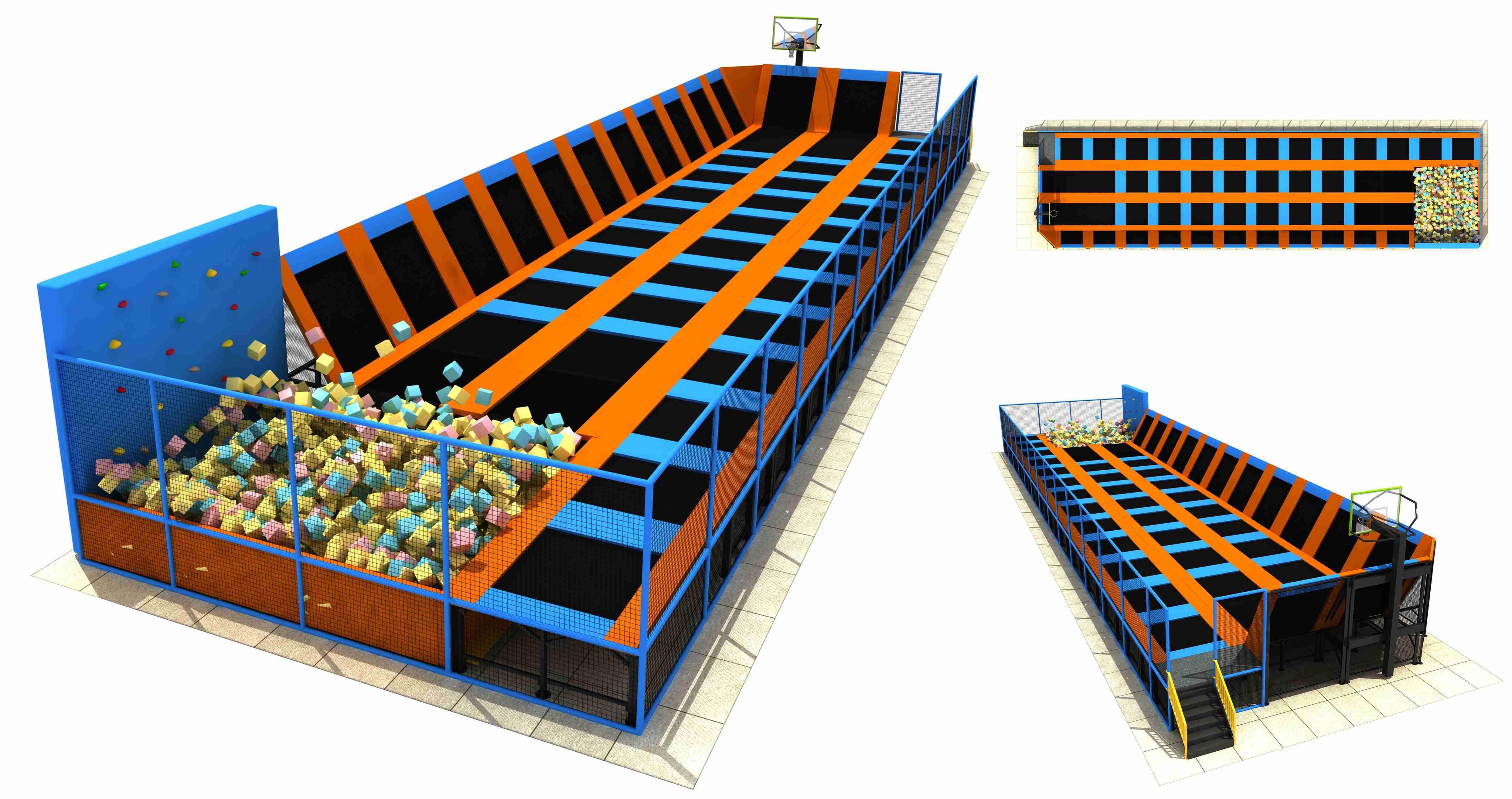 260M2 Big Bounce Trampoline Discount Large Children Trampoline Exported to the Middle East