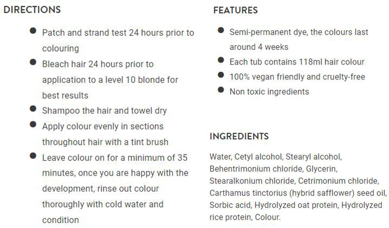 Strong Hold Custom Crazy Colour Semi Permanent Hair Dye Cream for Multi Fashion Color