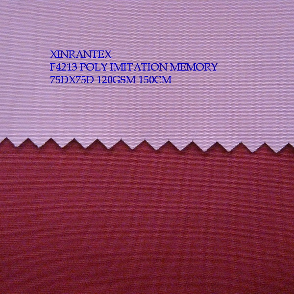 F4213 100% polester imitation memory fabric for outdoor jacket 120GSM 75DX75D