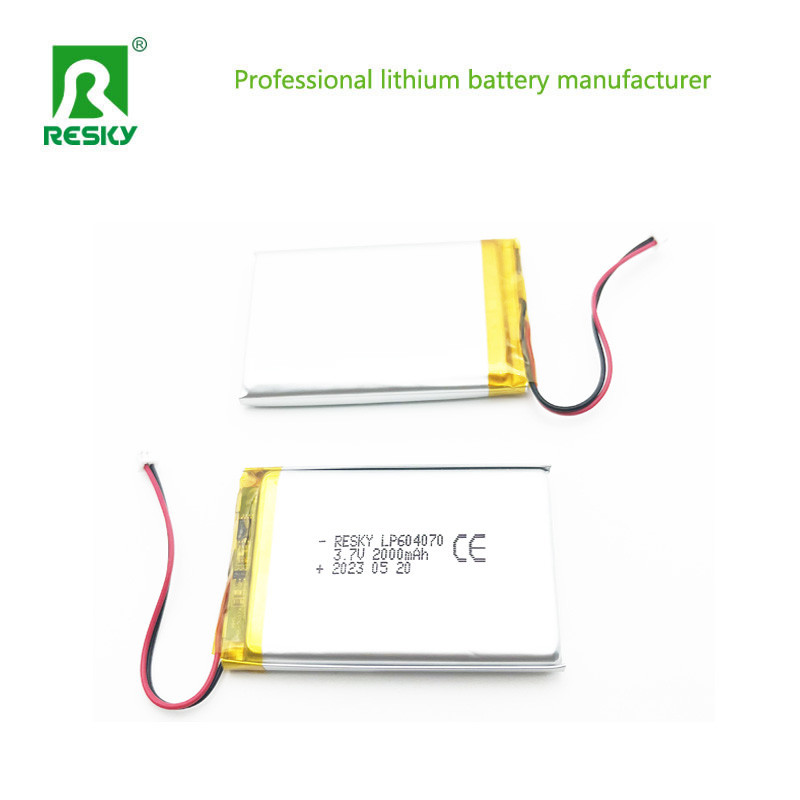 Lipo Lithium Polymer Battery Cell 604070 2000mAh 3.7V 7.4wh For Portable Media Player
