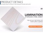 Wood Grain Pvc Film Decorative Stainless Steel Sheet Lamination SS Plates
