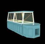 Blue Multi Storey Shop Display Showcase / Bakery Display Cabinets Strong