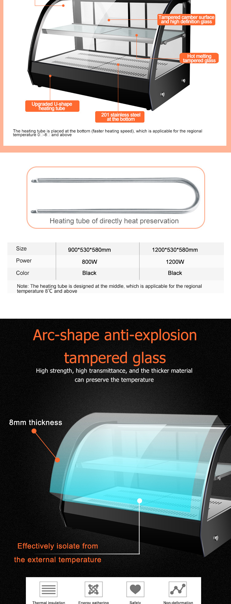 Temperature-Regulated 2 Layers Electric Food Warmer Display for Commercial Kitchens