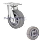 Gray Caster Rubber Wheels Heavy Duty Swivel Casters Zinc Plated Finish
