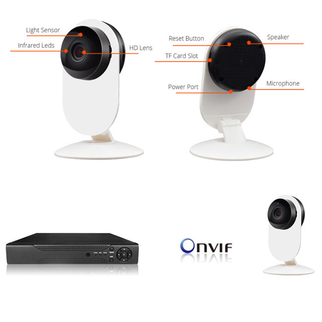 Smart Home 720P WiFi Surveillance Camera 360 Degree With Reset 3.6mm HD Lens