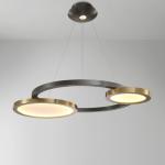 Postmodern round bronze chandelier dining room bedroom creative personality