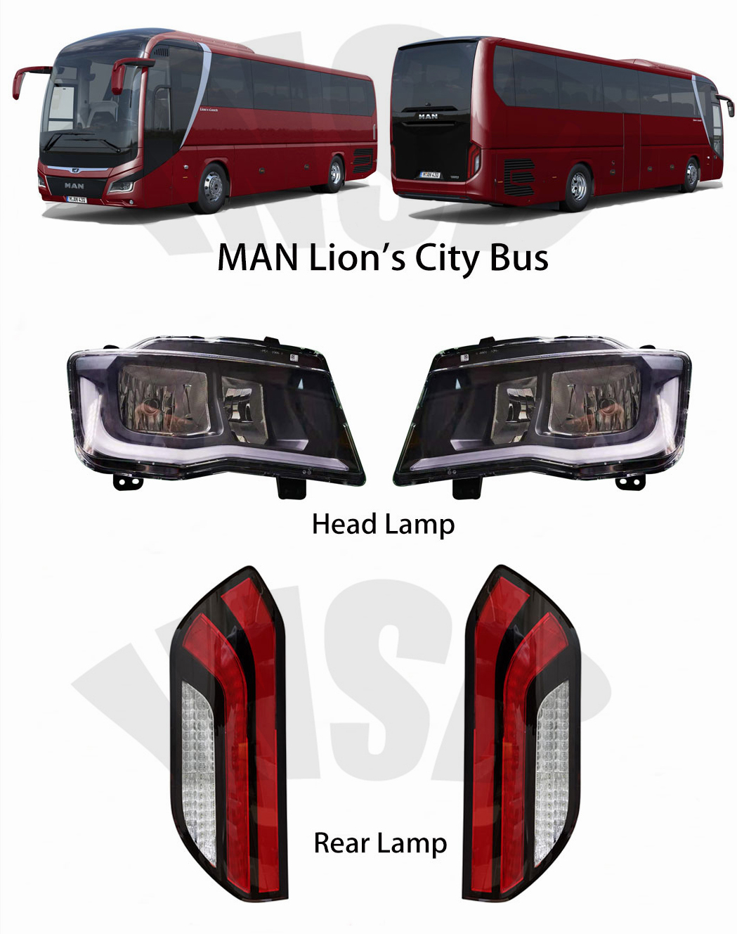 MAN Lions City Bus Headlamp MAN BUS head lamp