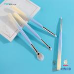 4PCS Synthetic Hair Makeup Brush Cruelty Free Plastic Handle Aluminum Ferrule