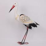Iron Long Legs Crane Nature Weatherproof Metal Animal Garden Ornament Durable