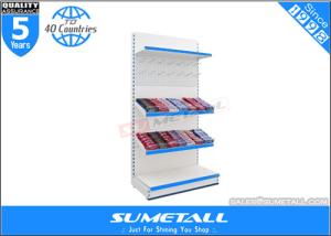Wholesale Steel Supermarket Display Racks , Jura White Commercial Display Shelves For Stores from china suppliers