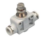 Rotatable Pneumatic Tube Fittings Gray Plastic Body NSF Brass Throttle Valve