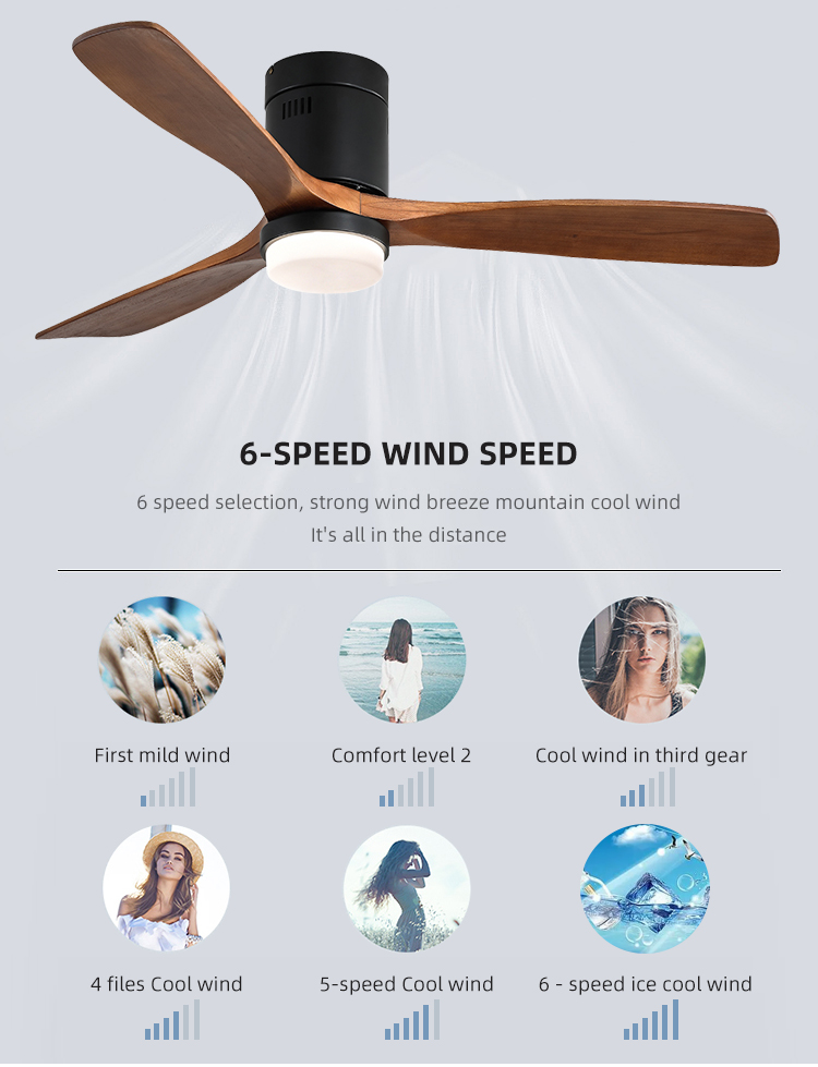 Industrial Style 65 watt Wooden Blade Ceiling Fan 90lm/w 120v ceiling fan lamp