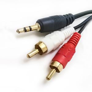 China 24K Gold Plated 3m RCA Stereo Cable 3.5 Mm To 2 RCA Audio Cable on sale