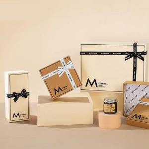 Wholesale Simple Empty Corrugated Cardboard Gift Packaging Box With Ribbon from china suppliers