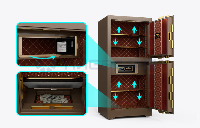 Solid Steel Fingerprint Commercial Safe Box Bank Grade Biometric H1280mm