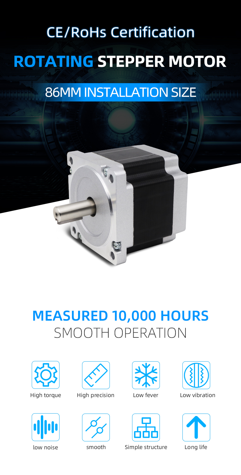 Umot 9v 12v 24v DC Stepper Motor Nema 34 Kit with Hybrid Rotor Inertia 1400/3300g.cn²