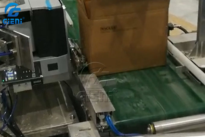 220V 0.65KW Automatic Box Labeling Machine Real Time Barcode Printing