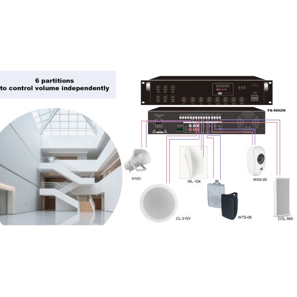 40W Column Sound System Aluminum Waterproof IP44 Column PA Speaker