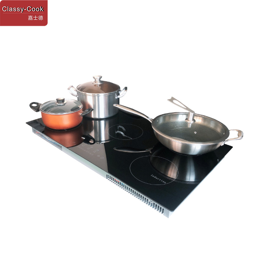 30" 6kw 240v Black Glass Five Burner Wifi Induction Cooktop 5 Speed Elements