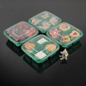 Wholesale Green Square Pastry Tray Disposable Plastic Dessert Containers from china suppliers