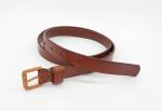 Painting Buckle Womens Genuine Leather Belt 1.8cm Width Orange / Beige Color