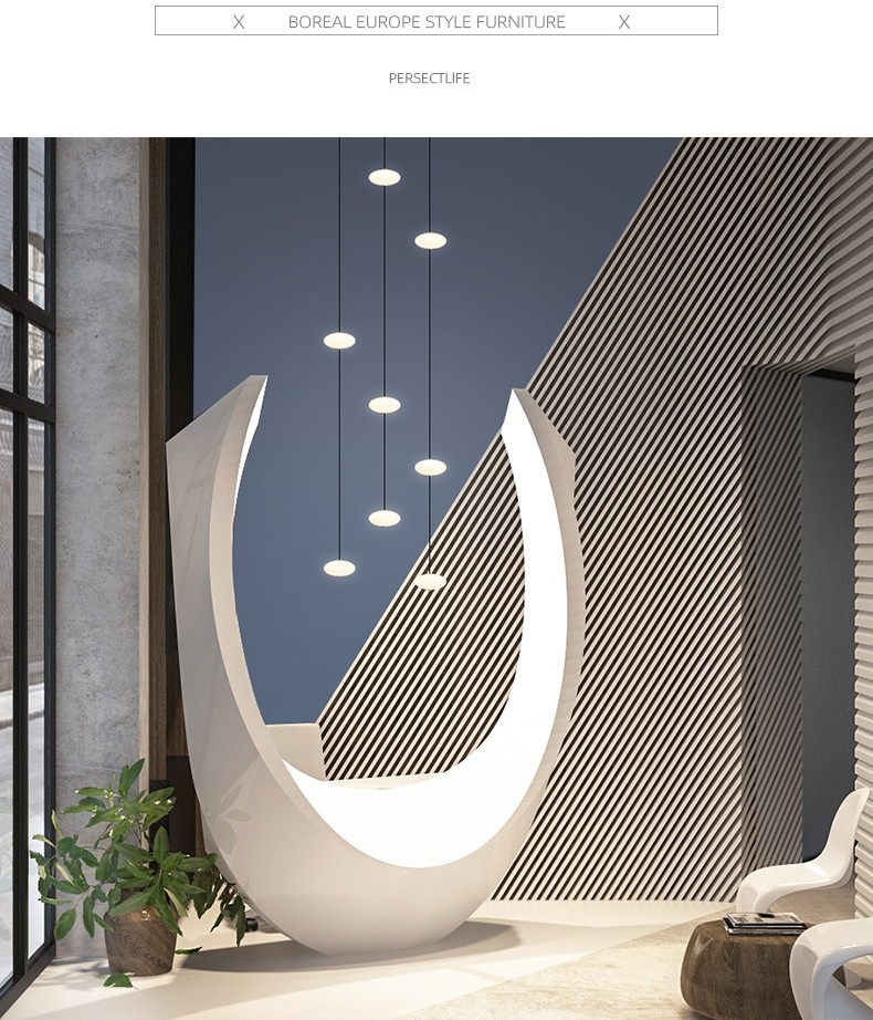 Led staircase chandelier modern living room chandelier hanging designer Villa duplex building lighting(WH-AP-553)