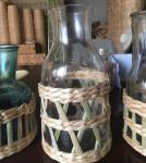 Best selling Seagrass bottle carrier Wicker detox bottle holder Seagrass glass