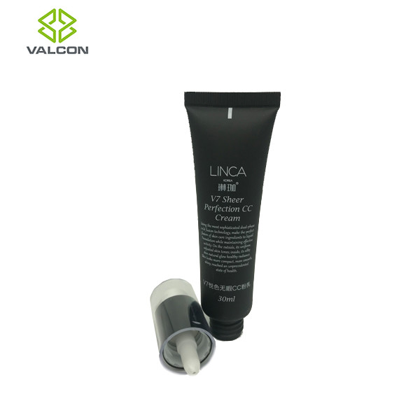 CC Cream Empty Cosmetic Tubes 50 ML Pump Silkscreen Printing Transparent Cap